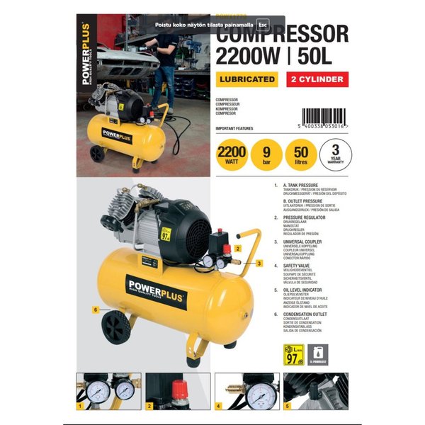 Kompressori Powerplus 2200 W